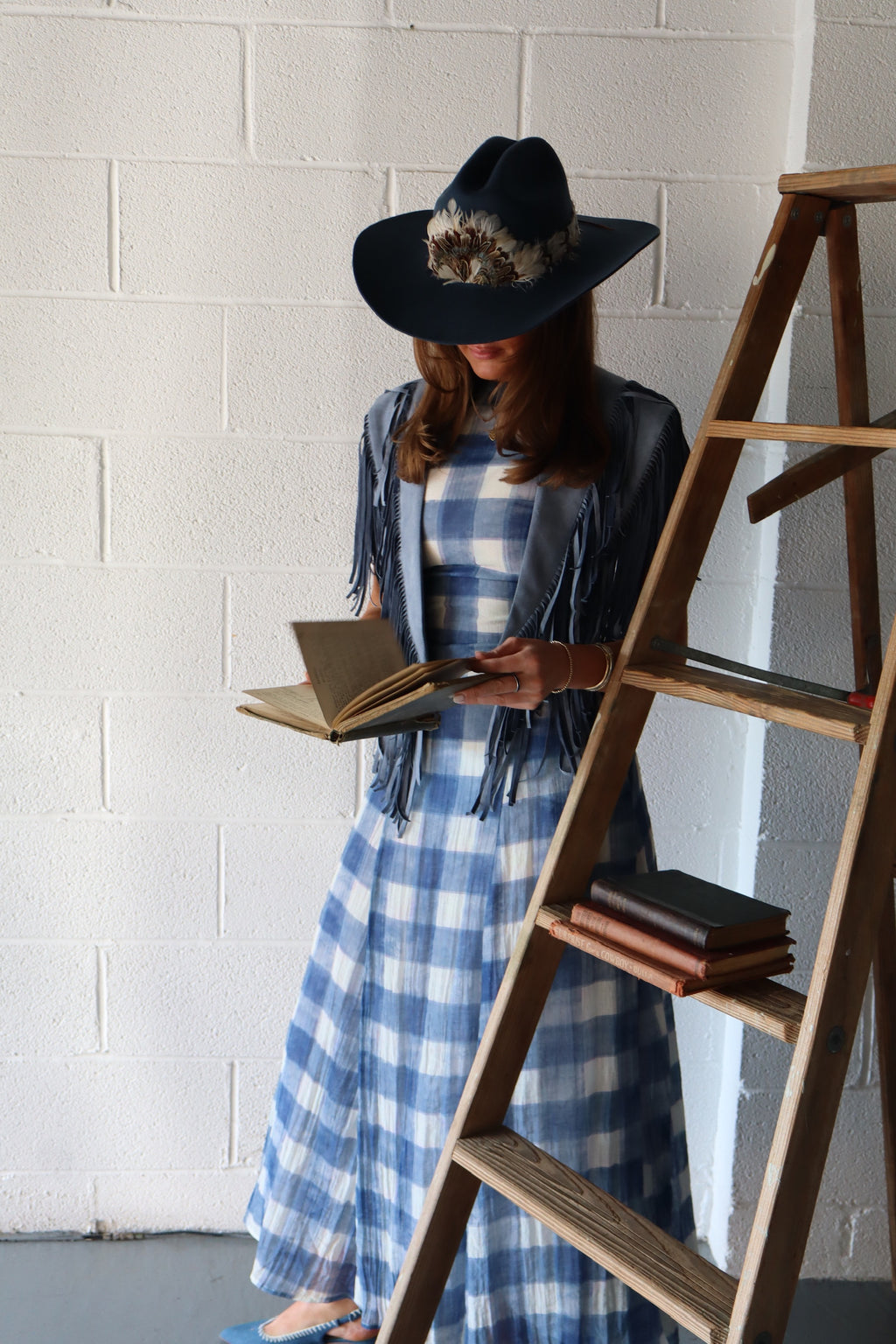 THE EMMMALINE GINGHAM DRESS - BLUE