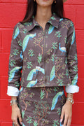WAYNE FLORAL JACKET - BROWN