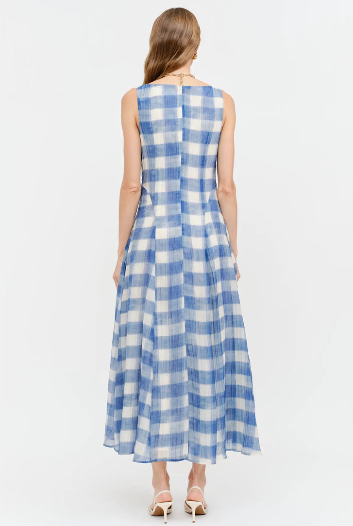 THE EMMMALINE GINGHAM DRESS - BLUE