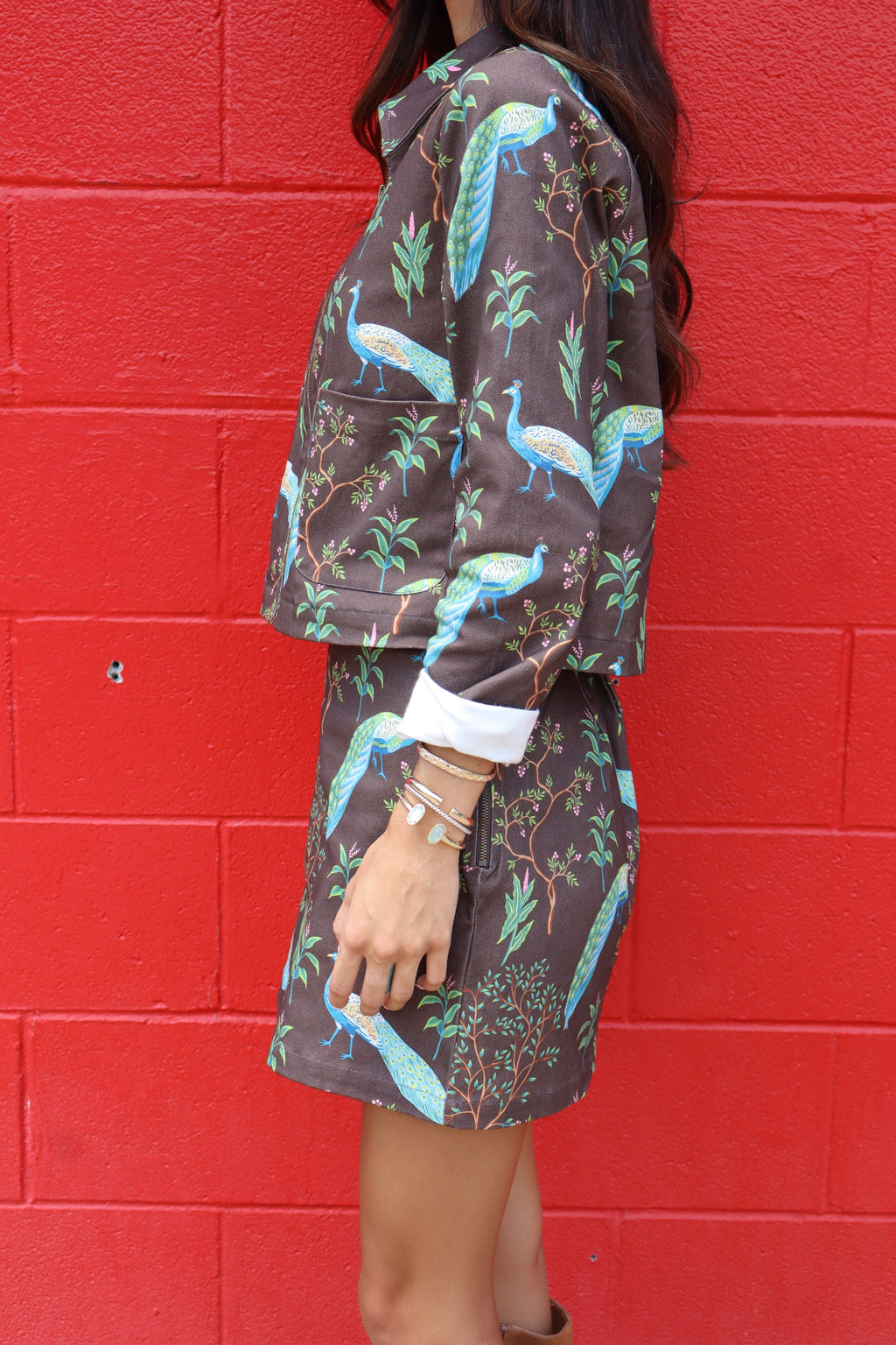 WAYNE FLORAL JACKET - BROWN
