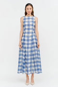 THE EMMMALINE GINGHAM DRESS - BLUE
