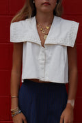 MARI ANN SAILOR TOP- CREAM