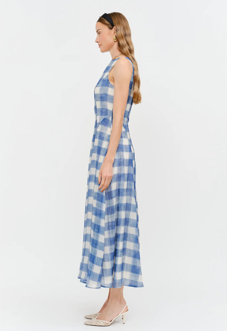 THE EMMMALINE GINGHAM DRESS - BLUE