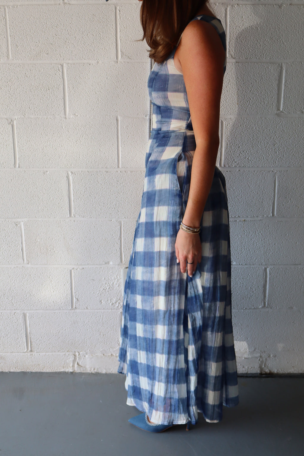 THE EMMMALINE GINGHAM DRESS - BLUE
