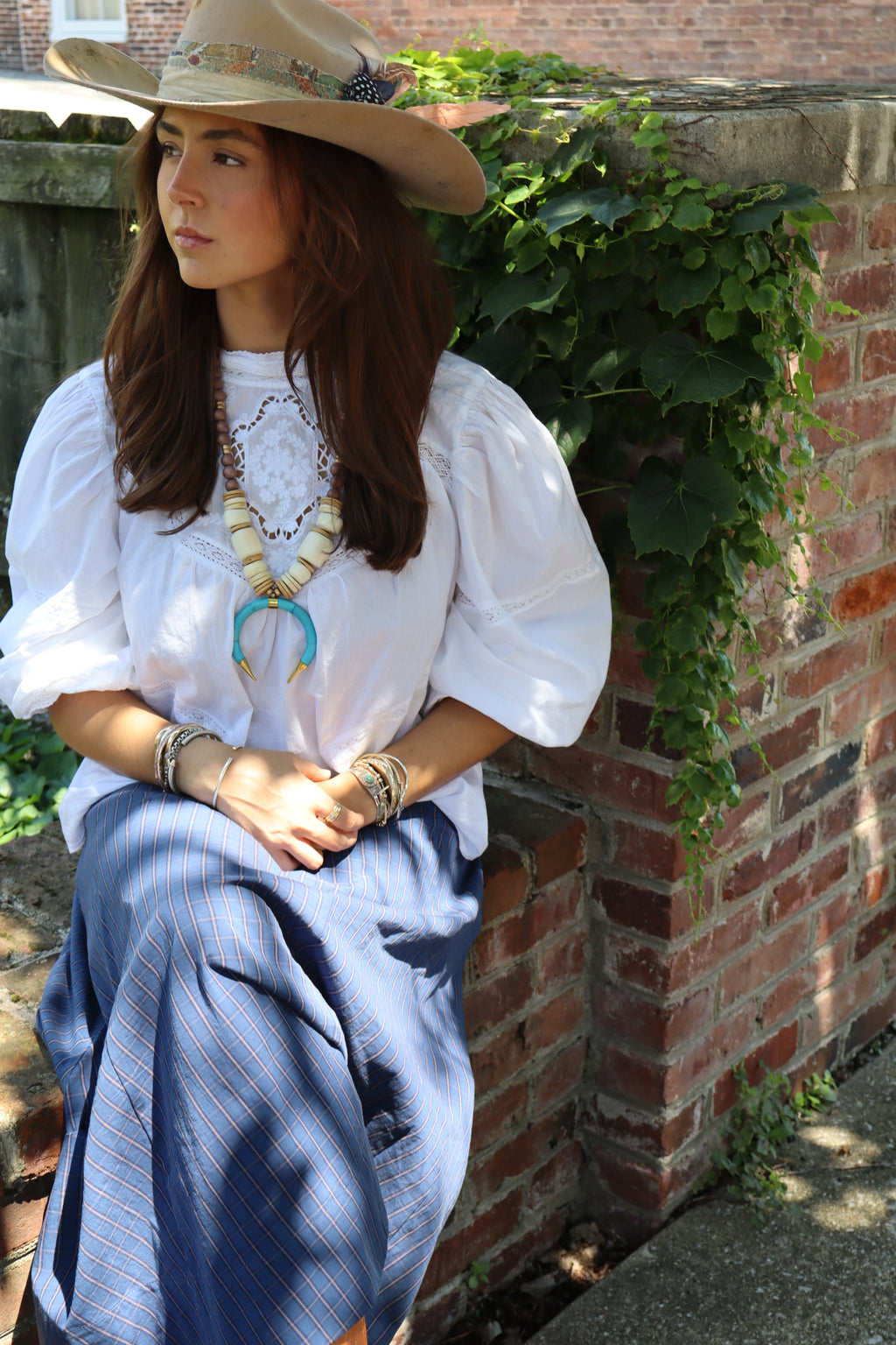 THE MAE - BEADED HORN NECKLACE