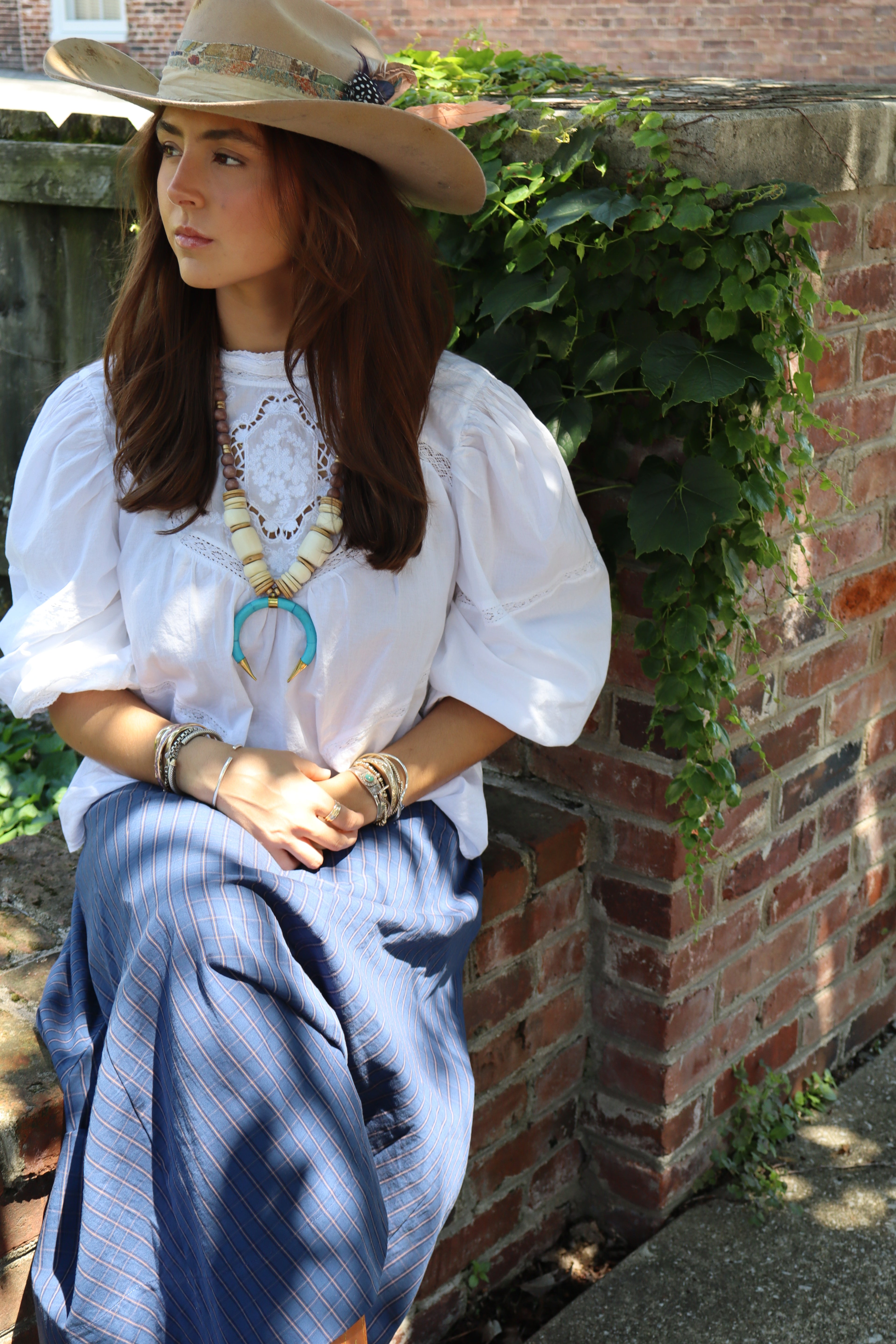 THE MAE - BEADED HORN NECKLACE