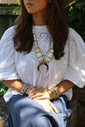 THE KATHERINE - BEADED HORN NECKLACE