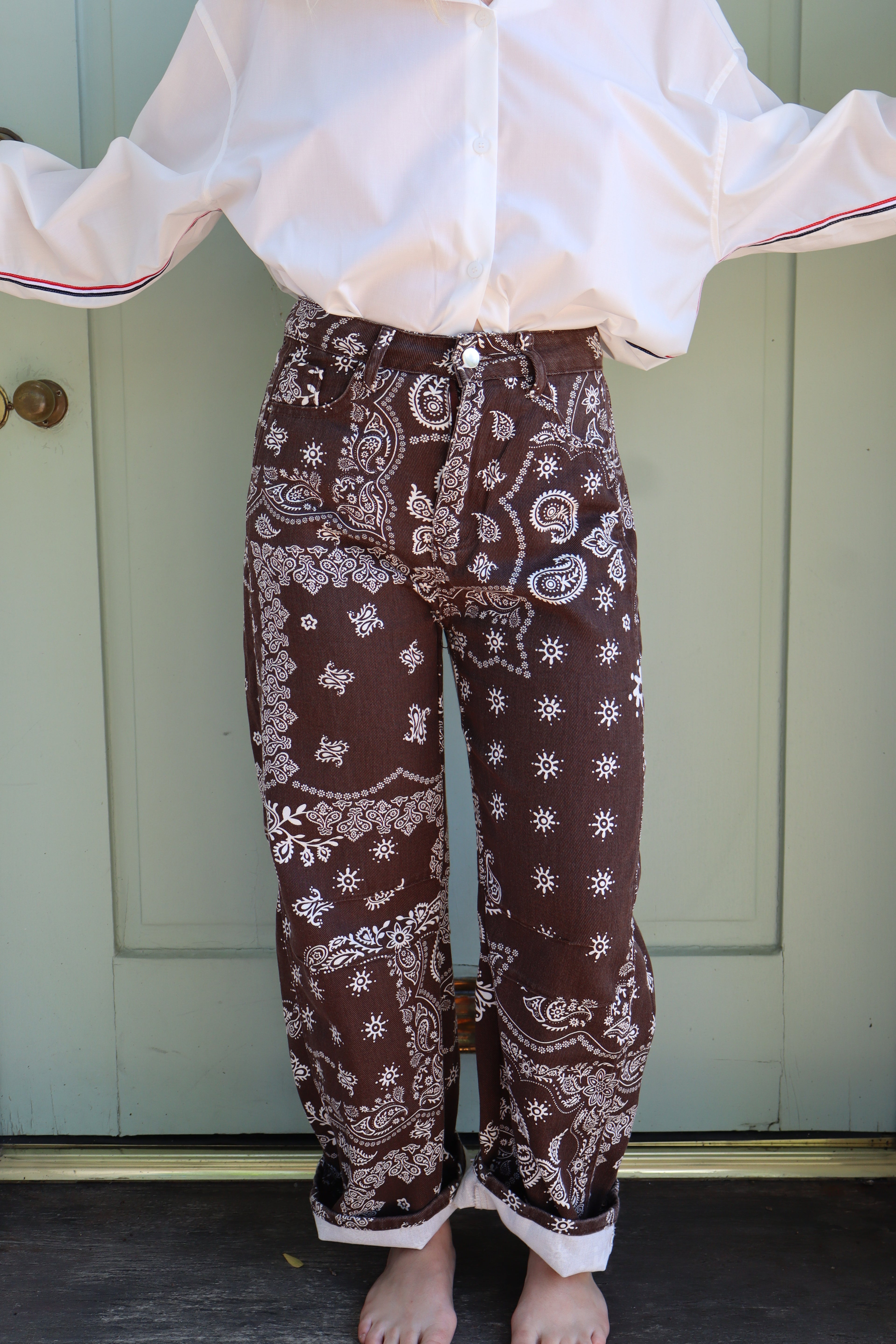 THE JAMES BANDANA JEANS - BROWN