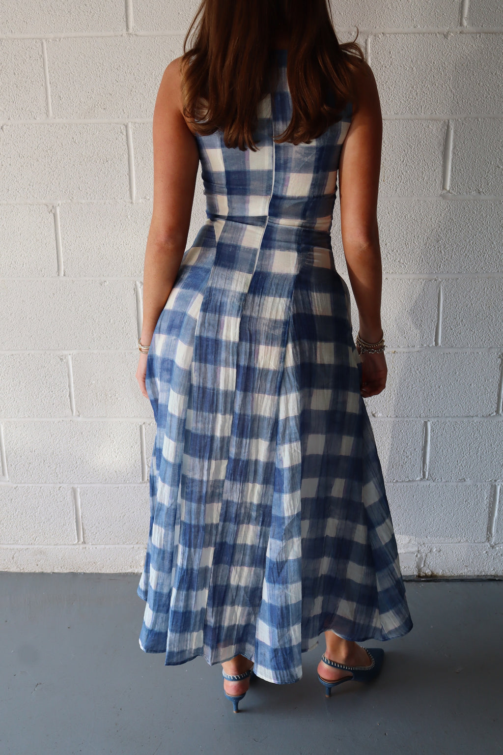 THE EMMMALINE GINGHAM DRESS - BLUE